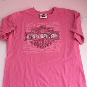 Pink Harley-Davidson kids short sleeve t-shirt